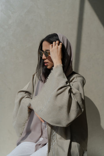 Embellished Linen Collection - Beige