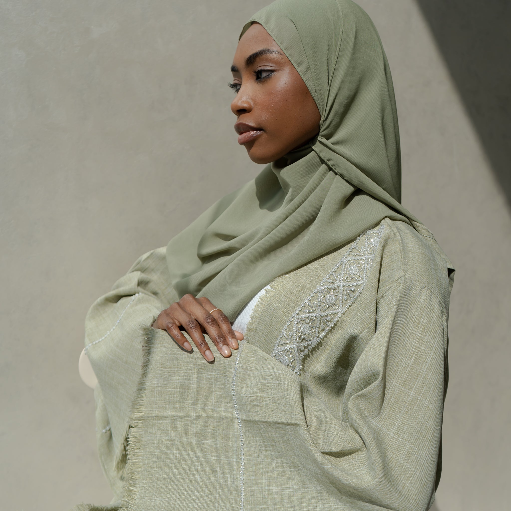 Embellished Linen Collection - Sage
