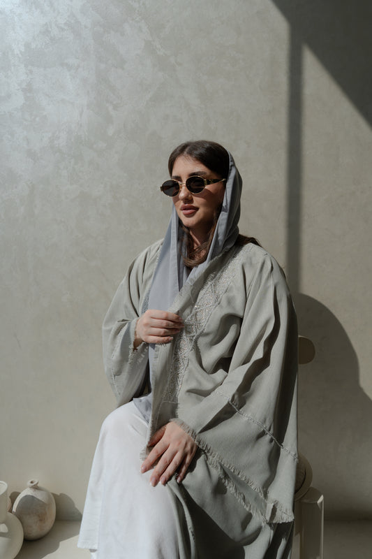 Embellished Linen Collection - Light Grey
